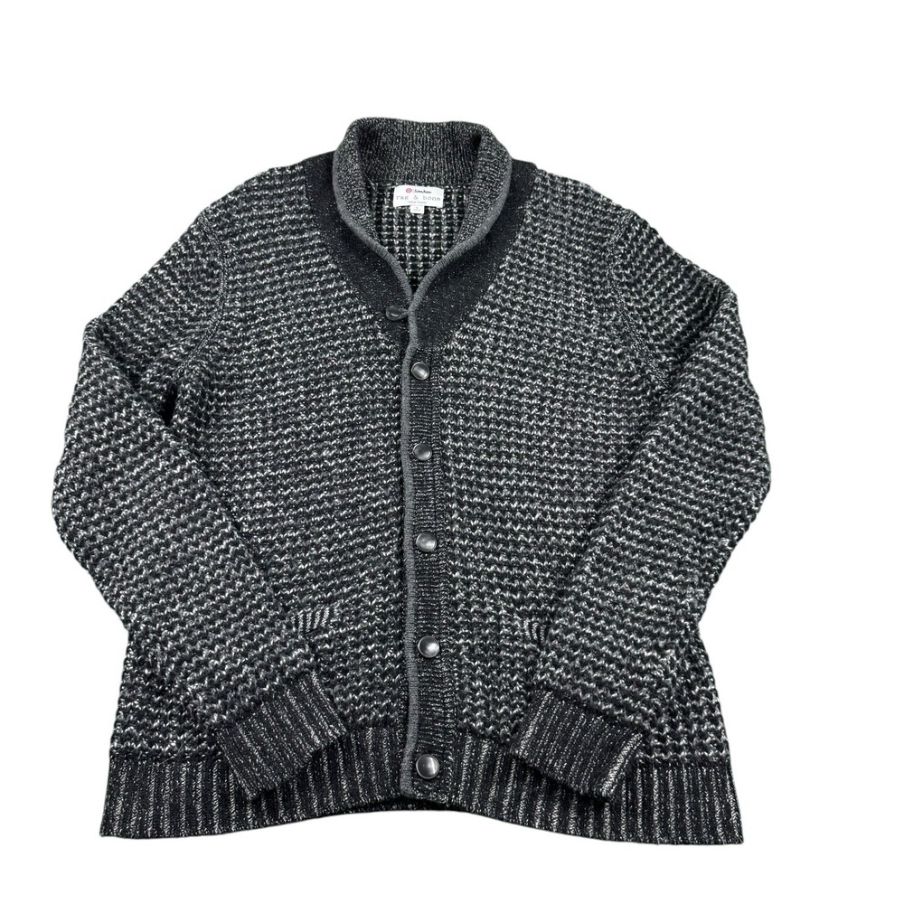 Rag & Bone Neiman Marcus Target Cardigan Wool Shawl Collar Mens Gray Sweater L